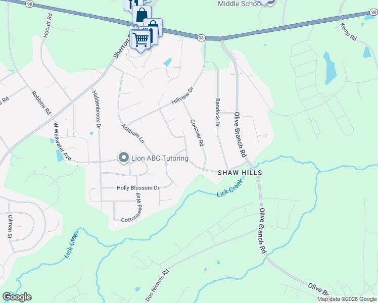 map of restaurants, bars, coffee shops, grocery stores, and more near 303 Rondelay Drive in Durham