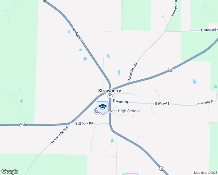 map of restaurants, bars, coffee shops, grocery stores, and more near 57 Arkansas 117 in Strawberry