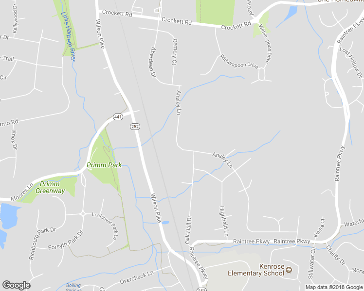 map of restaurants, bars, coffee shops, grocery stores, and more near 9302 Ansley Lane in Brentwood