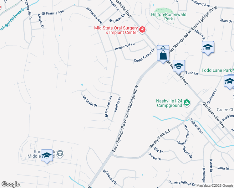 map of restaurants, bars, coffee shops, grocery stores, and more near 231 Bonifay Drive in Smyrna