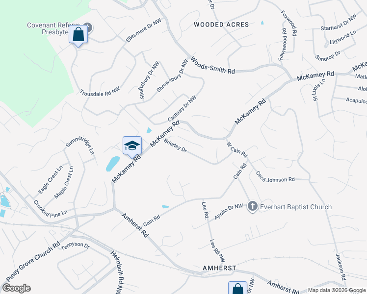 map of restaurants, bars, coffee shops, grocery stores, and more near 4756 Brierley Drive in Knoxville