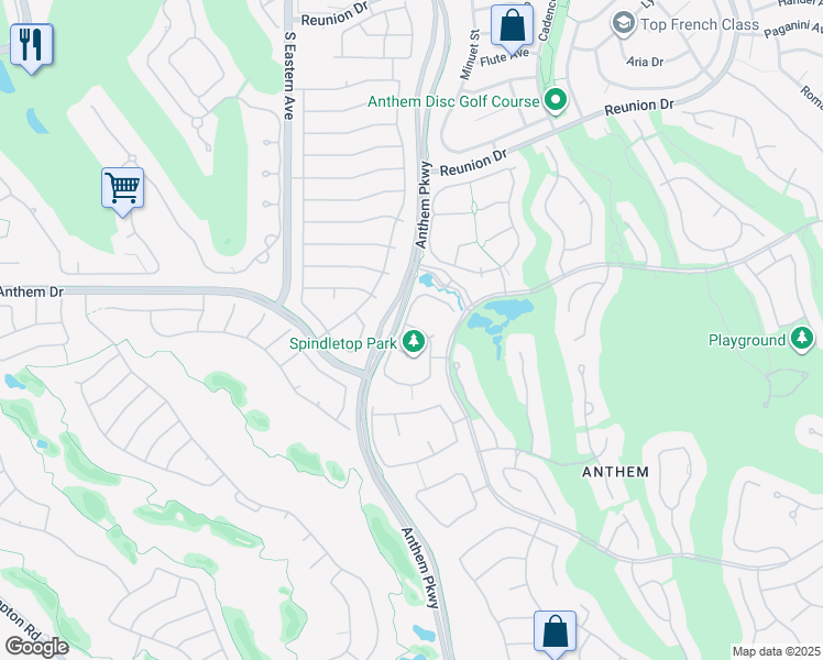 map of restaurants, bars, coffee shops, grocery stores, and more near 63 Feather Sound Drive in Henderson