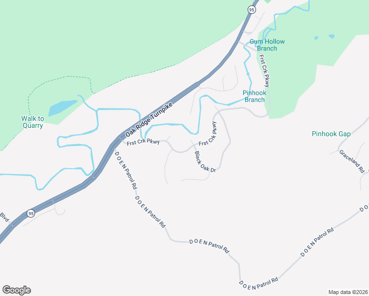 map of restaurants, bars, coffee shops, grocery stores, and more near 101 Rarity Oaks Parkway in Oak Ridge