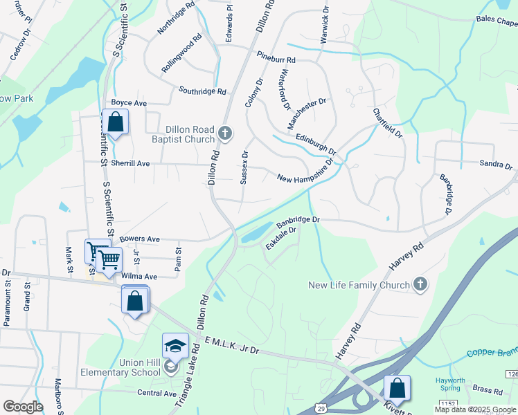 map of restaurants, bars, coffee shops, grocery stores, and more near 3348 Wiliton Way in High Point