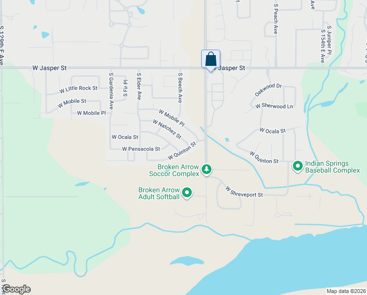 map of restaurants, bars, coffee shops, grocery stores, and more near 2221 West Natchez Street in Broken Arrow