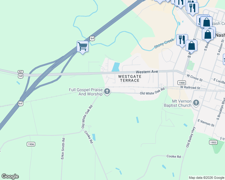 map of restaurants, bars, coffee shops, grocery stores, and more near 754 Old White Oak Road in Nashville