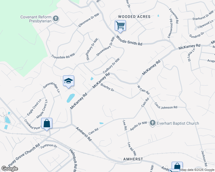 map of restaurants, bars, coffee shops, grocery stores, and more near 4768 Brierley Drive in Knoxville