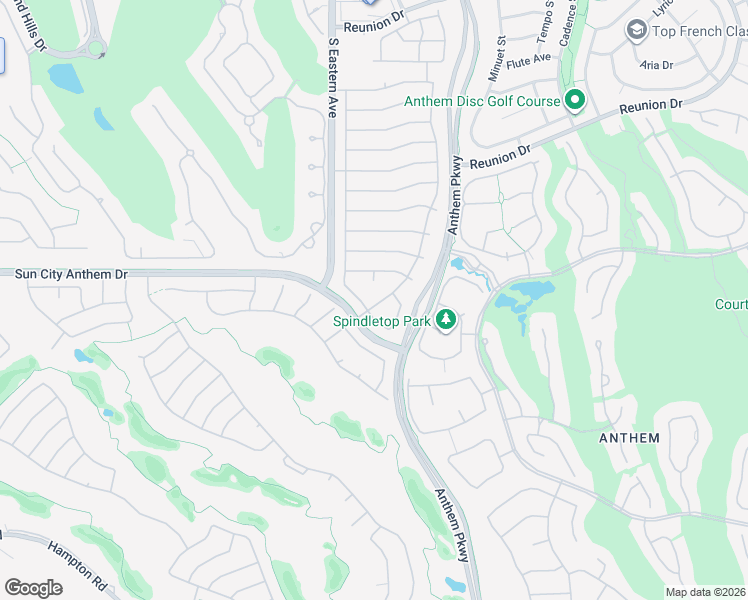 map of restaurants, bars, coffee shops, grocery stores, and more near 2568 Springville Way in Henderson