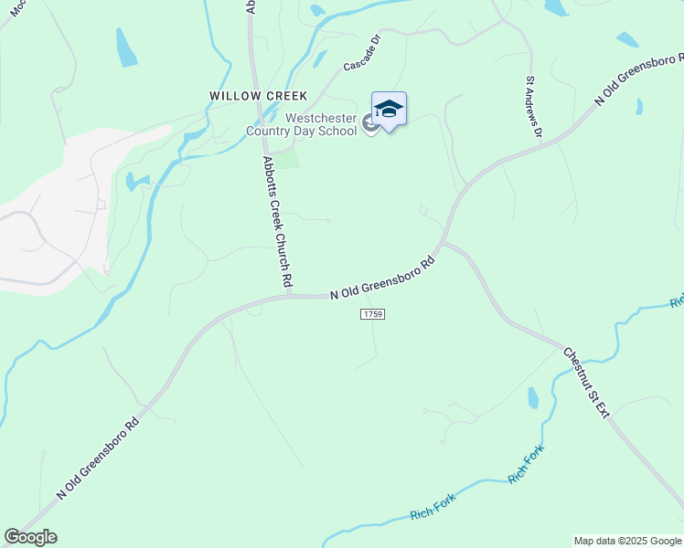 map of restaurants, bars, coffee shops, grocery stores, and more near 1688 North Old Greensboro Road in High Point