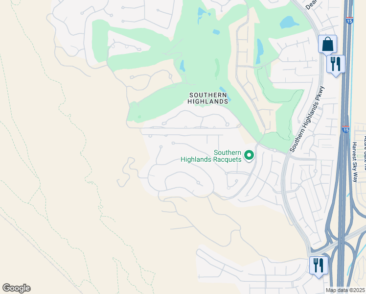 map of restaurants, bars, coffee shops, grocery stores, and more near 15 Grand Masters Drive in Las Vegas