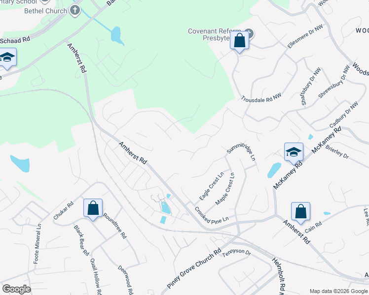map of restaurants, bars, coffee shops, grocery stores, and more near 6822 Barkwood Road in Knoxville