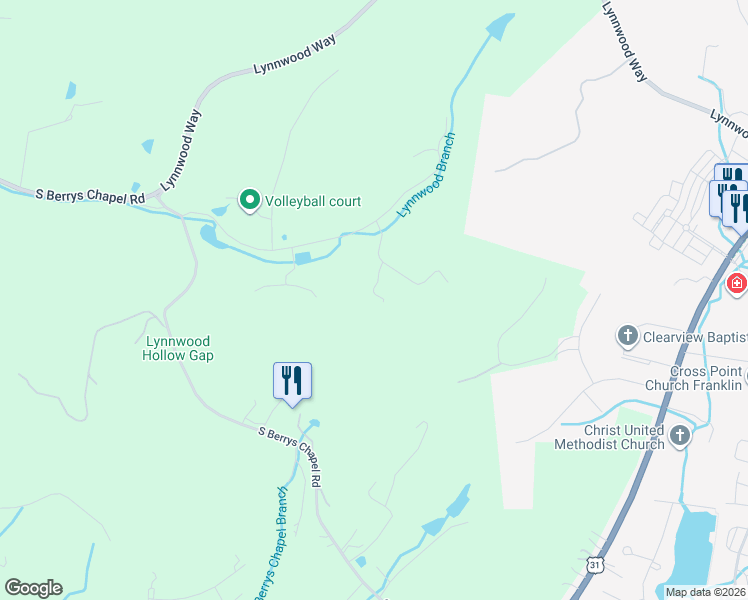 map of restaurants, bars, coffee shops, grocery stores, and more near 4008 Lynnwood Court in Franklin