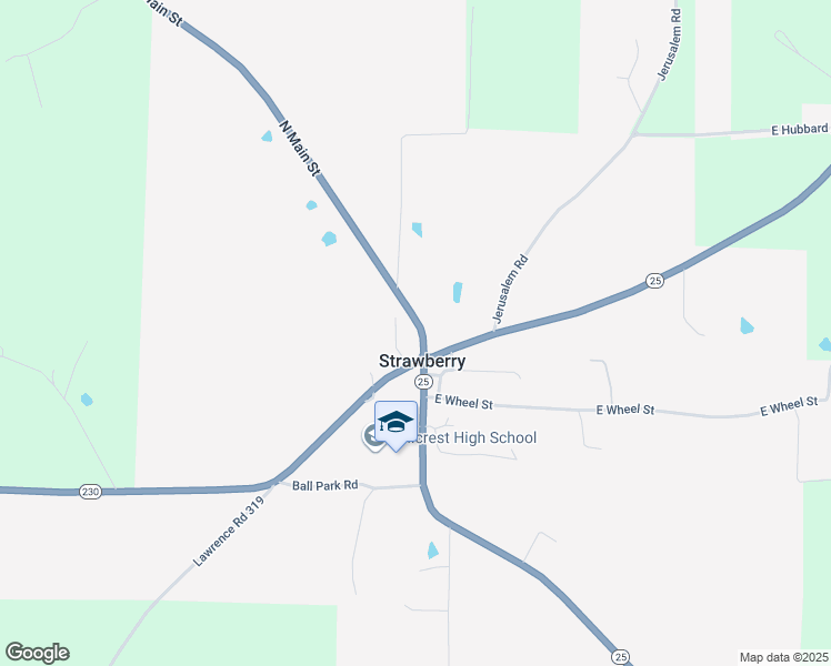 map of restaurants, bars, coffee shops, grocery stores, and more near 57 Arkansas 117 in Strawberry