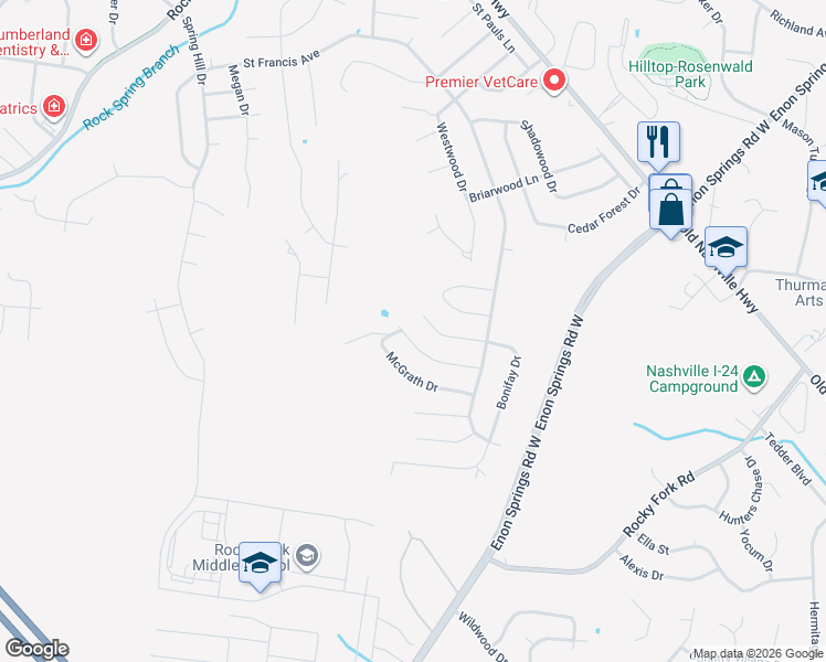 map of restaurants, bars, coffee shops, grocery stores, and more near 483 Williamsport Drive in Smyrna