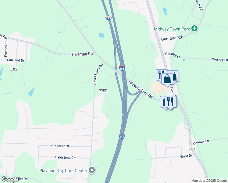 map of restaurants, bars, coffee shops, grocery stores, and more near 246 Pin Oak Drive in Winston-Salem