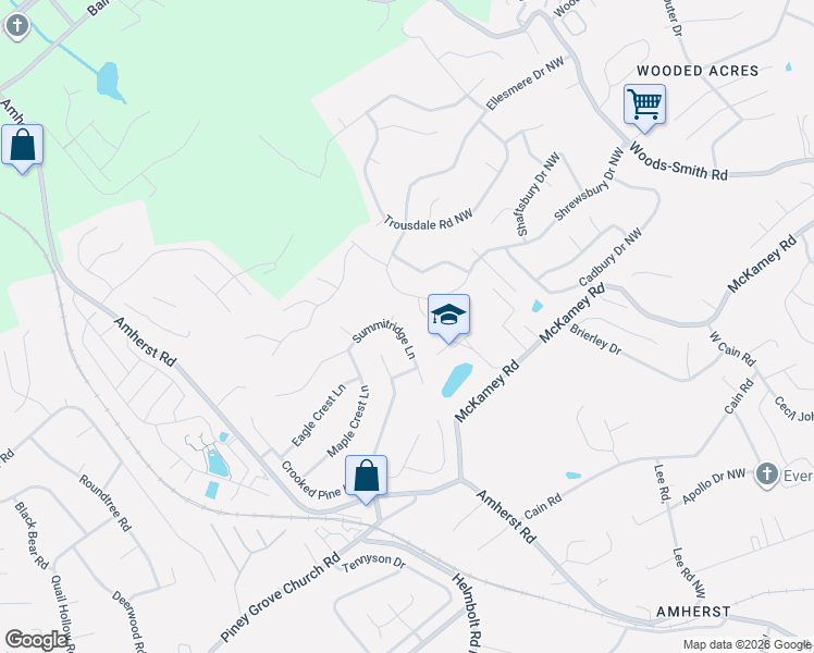map of restaurants, bars, coffee shops, grocery stores, and more near 5455 Summitridge Lane in Knoxville