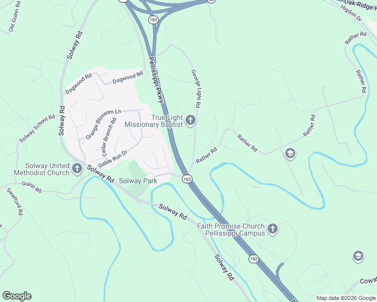 map of restaurants, bars, coffee shops, grocery stores, and more near 3207 George Light Road in Knoxville