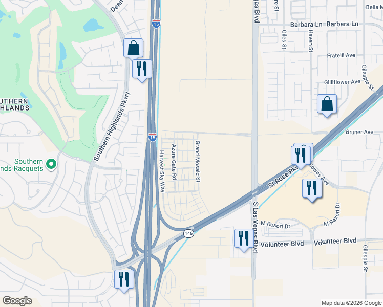 map of restaurants, bars, coffee shops, grocery stores, and more near 12163 Platinum Moon Lane in Las Vegas