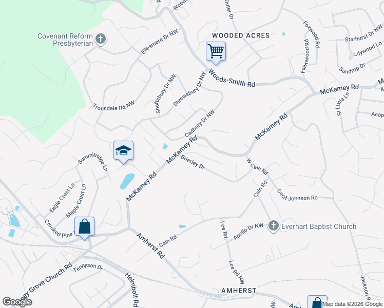 map of restaurants, bars, coffee shops, grocery stores, and more near 4768 Brierley Drive in Knoxville