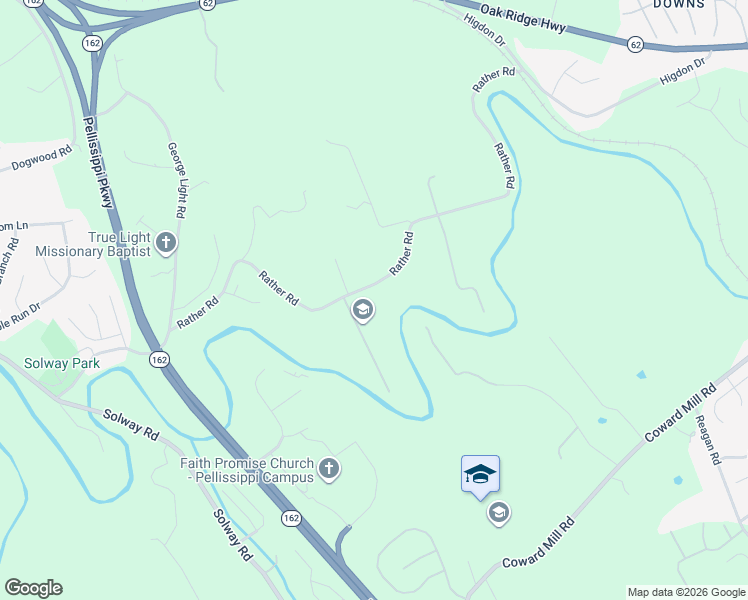 map of restaurants, bars, coffee shops, grocery stores, and more near 10431 Rather Road in Knoxville