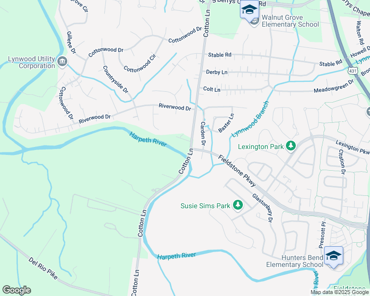 map of restaurants, bars, coffee shops, grocery stores, and more near 418 Cotton Lane in Franklin