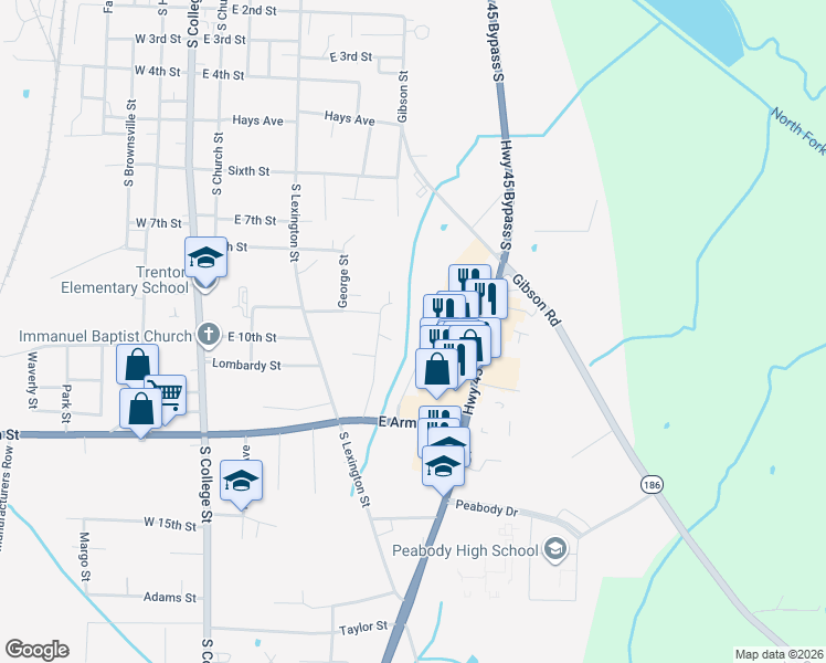 map of restaurants, bars, coffee shops, grocery stores, and more near 17 Broadfield in Trenton