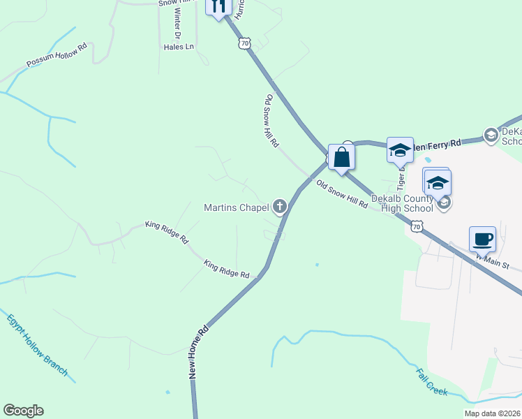 map of restaurants, bars, coffee shops, grocery stores, and more near 271 Andrew Jackson Boulevard in Dowelltown