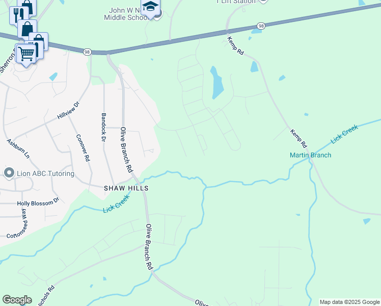 map of restaurants, bars, coffee shops, grocery stores, and more near 425 Weatherly Drive in Durham