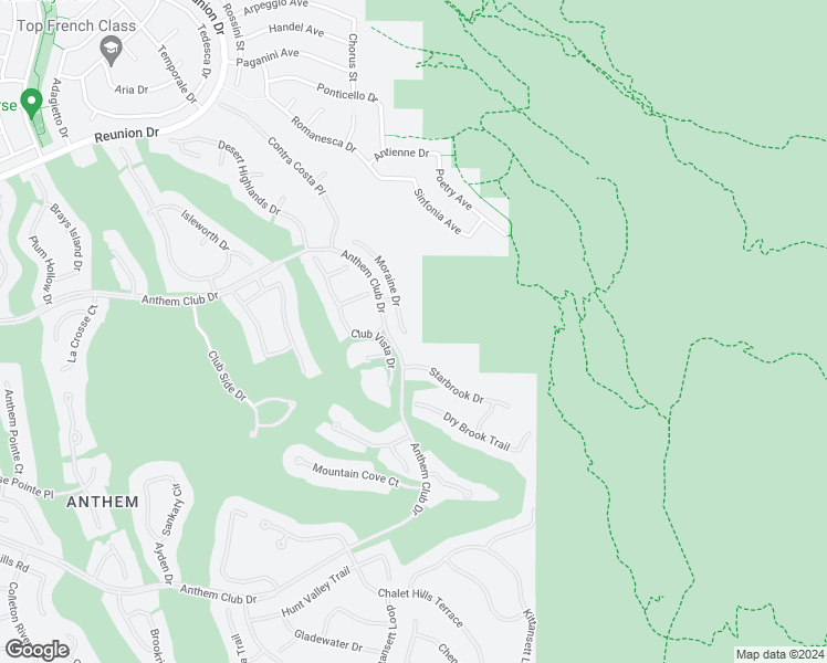 map of restaurants, bars, coffee shops, grocery stores, and more near 44 Moraine Drive in Henderson