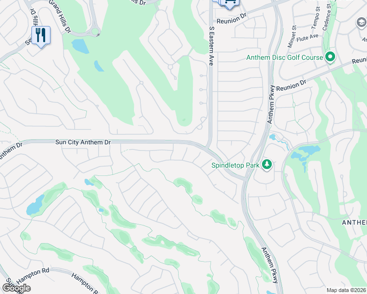 map of restaurants, bars, coffee shops, grocery stores, and more near 1601 Thoreau Court in Henderson