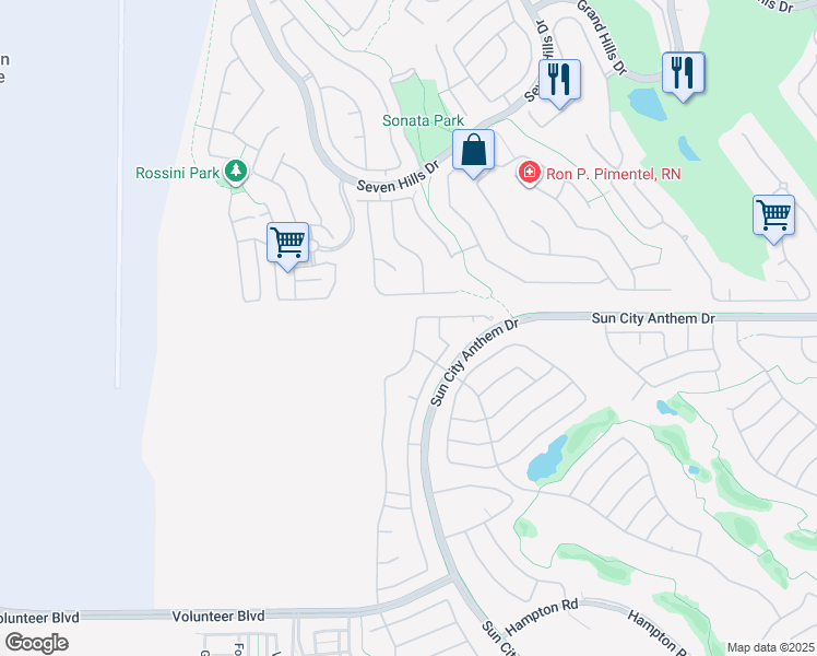 map of restaurants, bars, coffee shops, grocery stores, and more near 1605 Sebring Hills Drive in Henderson