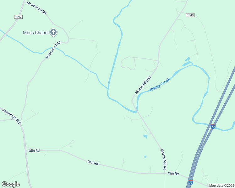 map of restaurants, bars, coffee shops, grocery stores, and more near 261 Sloans Mill Road in Olin