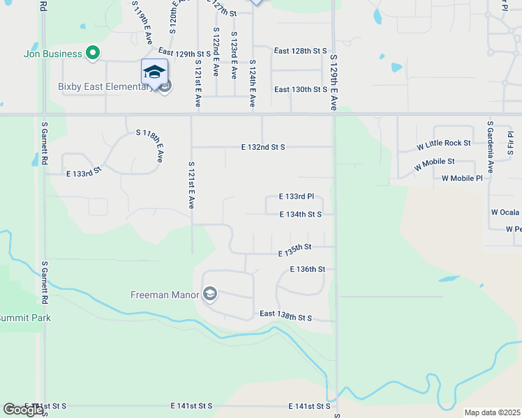 map of restaurants, bars, coffee shops, grocery stores, and more near 12514 East 134th Street South in Broken Arrow