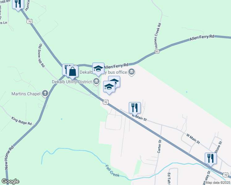 map of restaurants, bars, coffee shops, grocery stores, and more near 1130 West Broad Street in Smithville