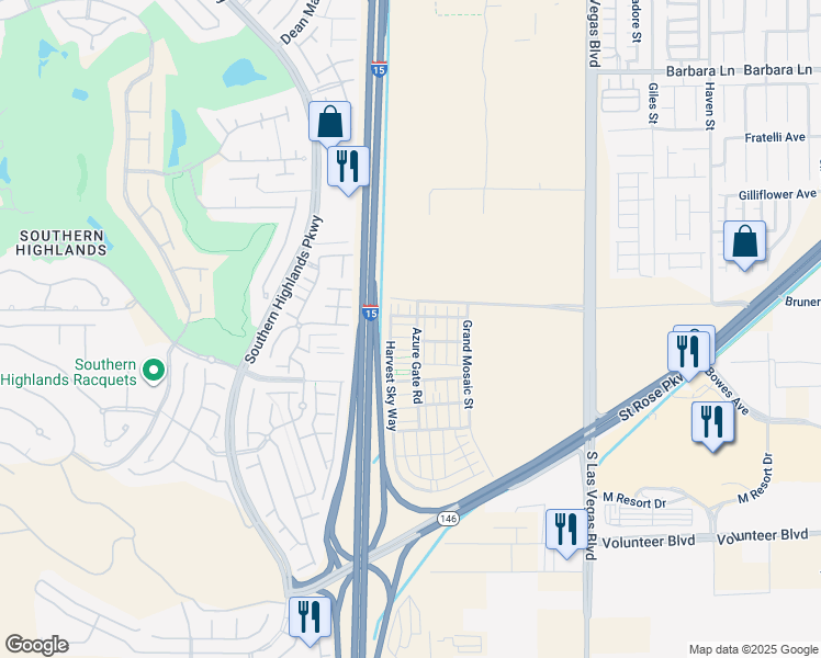 map of restaurants, bars, coffee shops, grocery stores, and more near in Las Vegas