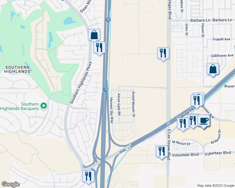map of restaurants, bars, coffee shops, grocery stores, and more near in Las Vegas