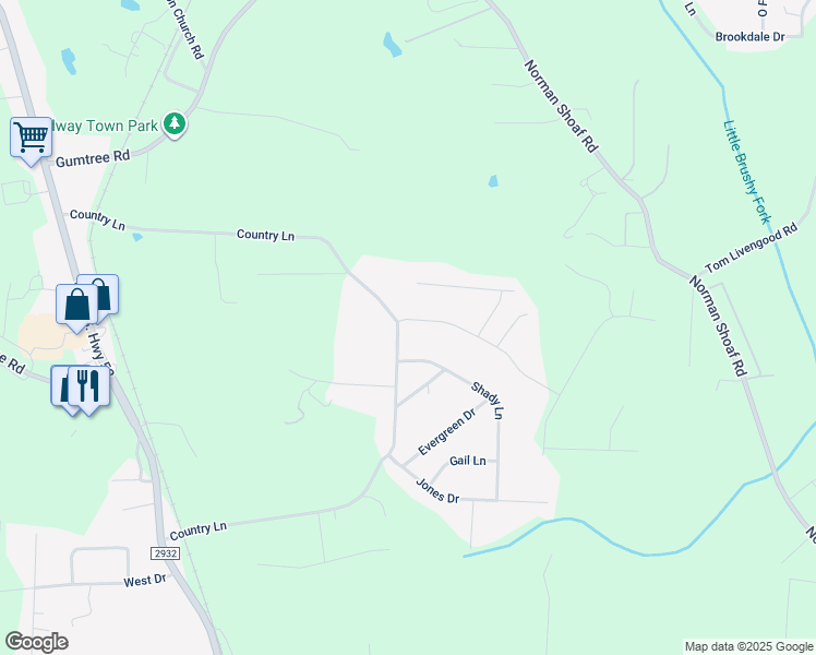 map of restaurants, bars, coffee shops, grocery stores, and more near 956 Country Lane in Winston-Salem
