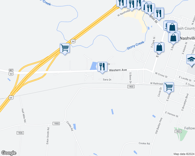 map of restaurants, bars, coffee shops, grocery stores, and more near 133 Sara Drive in Nashville