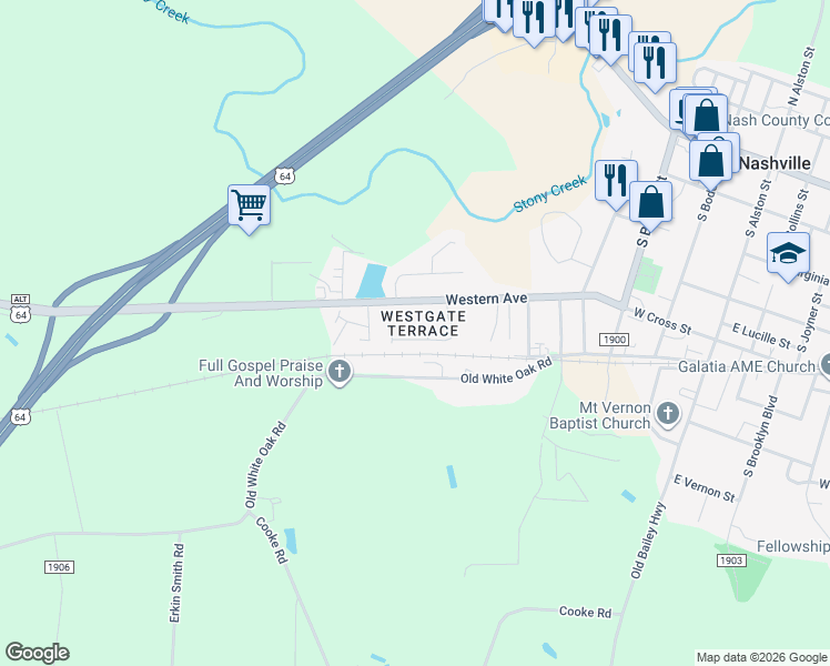 map of restaurants, bars, coffee shops, grocery stores, and more near in Nashville