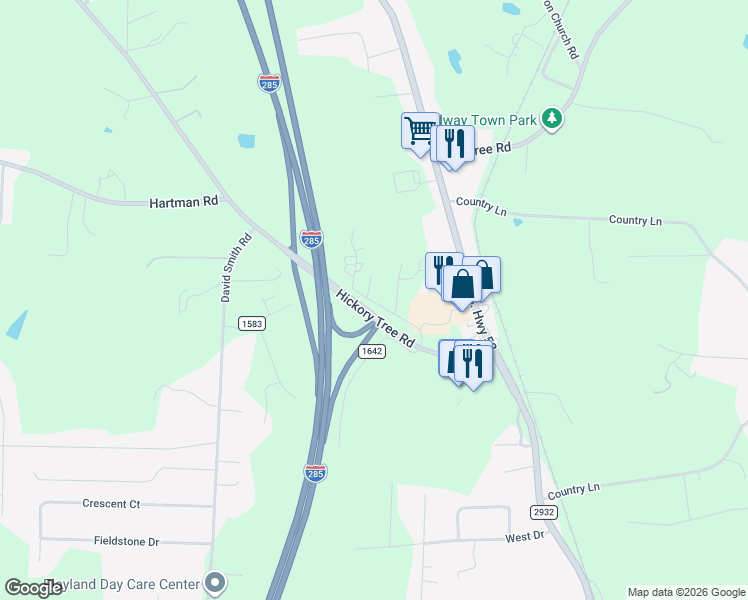 map of restaurants, bars, coffee shops, grocery stores, and more near 290 Fred Sink Road in Winston-Salem