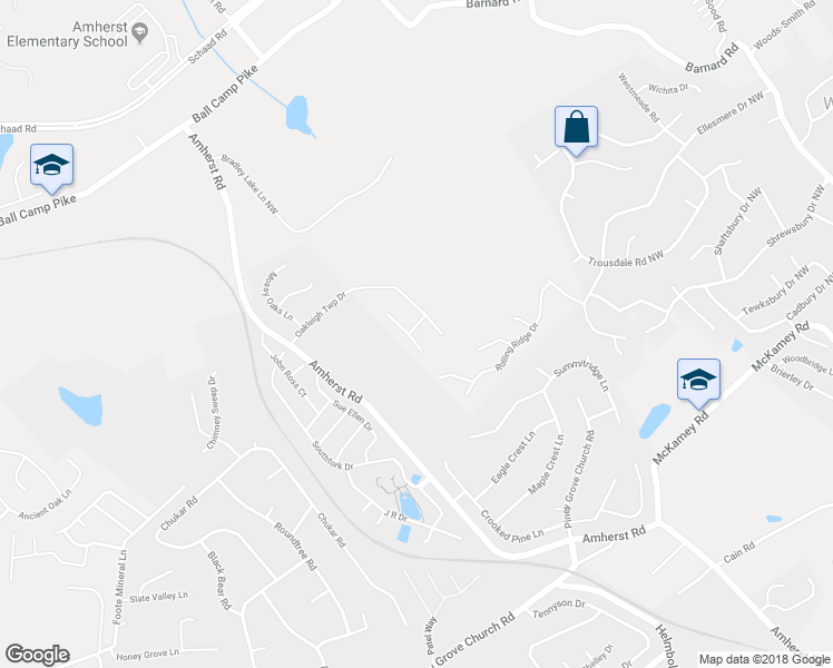 map of restaurants, bars, coffee shops, grocery stores, and more near 2809 Eaglewood Lane in Knoxville