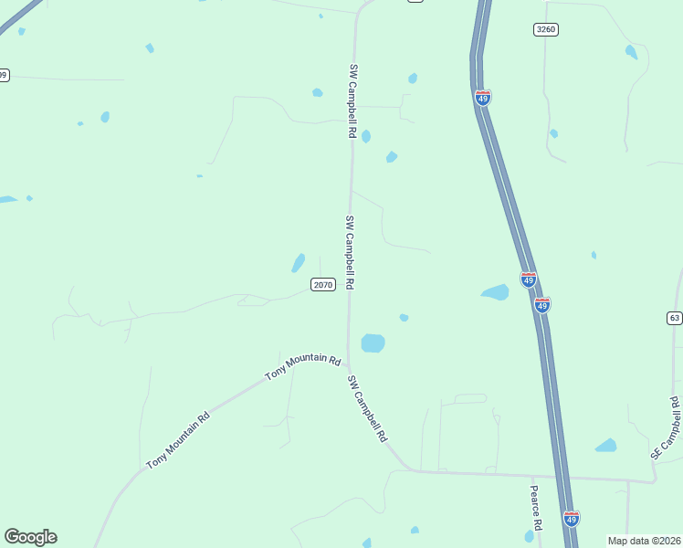 map of restaurants, bars, coffee shops, grocery stores, and more near 10845 Southwest Campbell Road in Fayetteville