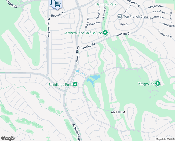 map of restaurants, bars, coffee shops, grocery stores, and more near 10 Fountainhead Circle in Henderson