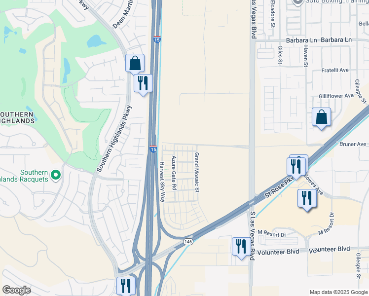 map of restaurants, bars, coffee shops, grocery stores, and more near Las Vegas Freeway in Las Vegas