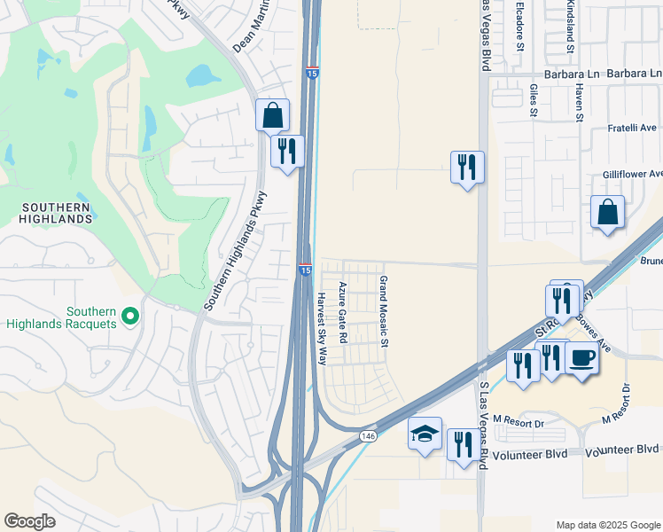 map of restaurants, bars, coffee shops, grocery stores, and more near 12112 Polar White Court in Las Vegas