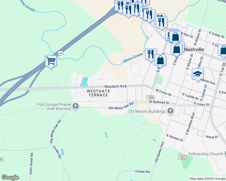 map of restaurants, bars, coffee shops, grocery stores, and more near 615 Western Avenue in Nashville
