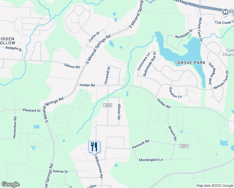 map of restaurants, bars, coffee shops, grocery stores, and more near 3909 Bernard Drive in Durham