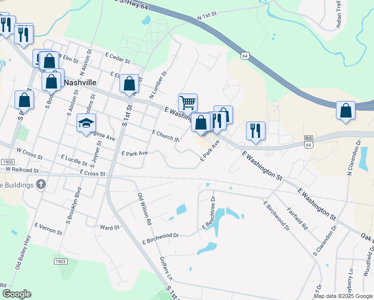 map of restaurants, bars, coffee shops, grocery stores, and more near 211 Simbelyn Drive in Nashville