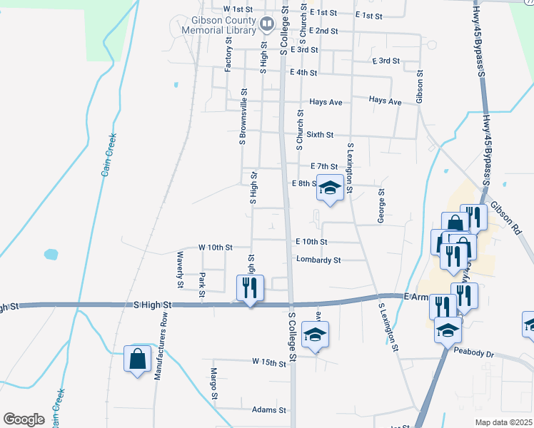 map of restaurants, bars, coffee shops, grocery stores, and more near 115 West 9th Street in Trenton