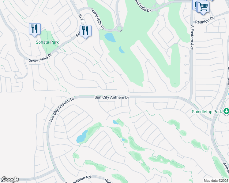map of restaurants, bars, coffee shops, grocery stores, and more near 1745 Sabatini Drive in Henderson